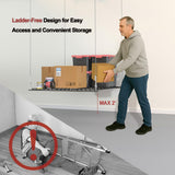 Overhead Garage Storage Rack for 10–12 FT Ceiling, Heavy-duty 4x4 FT Ceiling Storage Racks with Safety Lock, Ideal for Garage Storage Mounted Lift System and Storage Organizer, 250lbs Capacity KOKORACKER