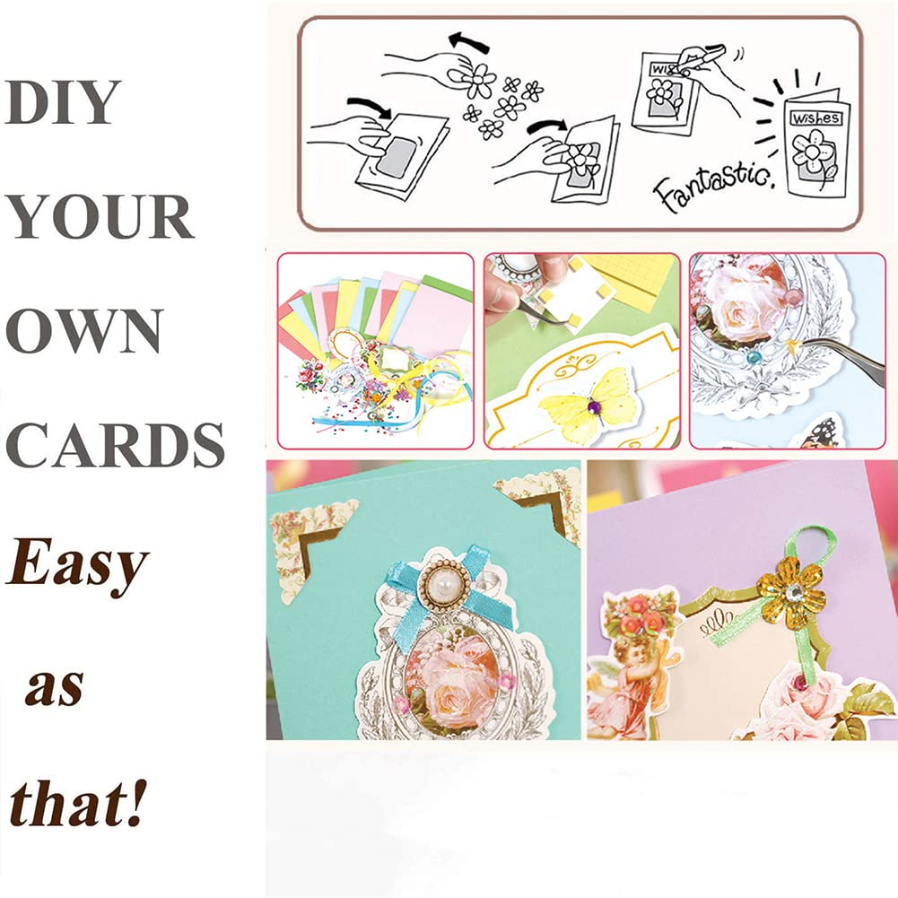 Gigicloud Paper Card Making Kits, Handmade Greeting Card Kits DIY Card Making Material Set Colorful Card Making Set for Birthday, Thanksgiving, Christmas, Baby Shower, 15 Cards + 15 Envelope Gigicloud