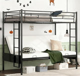 Bellemave Twin Over Futon bunk Bed, Futon bunk Bed, loft Bed with futon, No Box Spring Needed, Black Bellemave