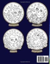 Mini Zodiac Realms Coloring Book: Celestial Wisdom Coloring Pages featuring Zodiac-Inspired Illustrations for All Ages for Spiritual Reflection and Creative Calm Majosta