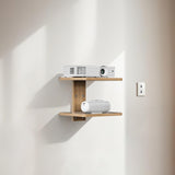 WALI Floating TV Shelf, Projector Shelf Holds Up to 22lbs, Wooden Projector Wall Mounted Shelves for DVD Players, Cable Boxes, Game Consoles, Living Room Decor Accessories (CS202N), 2 Shelves, Wood WALI