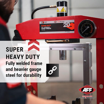 AFF 20 Ton Hydraulic Shop Press - Super Duty - WoodArtSupply