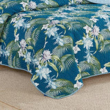 Tommy Bahama - King Quilt Set, Reversible Cotton Bedding with Matching Shams, Medium Weight, Oeko-Tex Certified (Southern Breeze Dark Blue) Tommy Bahama