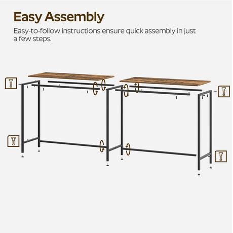 YATINEY 70.8" Long Bar Table, Counter Bar Height Table, High Top Table, Rectangular Hightop Table, Bar Pub Table, for Kitchen, Living Room, Dining Table, Entryway, Rustic Brown and Black BT08BR YATINEY