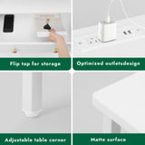 Tykacna 27 Inch Wide Night Stand, Wooden Night Stand with 2 Drawers, LED Nightstands with Charging Station and Adjustable Drawer for Living Room/Bedroom/Study/Office Nightstand, White. Tykacna