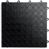 Big Floors RaceDeck CircleTrac, Durable Copolymer Interlocking Modular Garage Flooring Tile (48 Pack), Black Big Floors