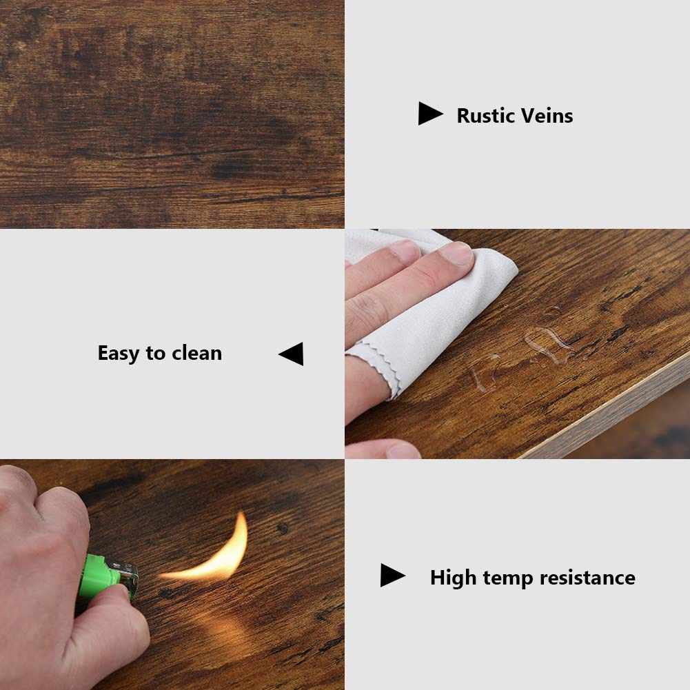 Tribesigns Vintage Brown Triple Wide 5-Shelf Etagere Bookcase - Industrial Style Wood and Metal Bookshelf for Home & Office Tribesigns