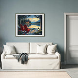 Natuyalo Paint by Numbers Kit for Adults Beginners, 16" Wx20 L Canvas Pictures Painting Acrylic Paintwork with 3 Pcs Paintbrushes, Cabin in The Forest Natuyalo