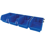 Performance Tool W5196 Large Stackable Storage Trays - Adjustable for Vertical or Horizontal Position, Blue, Pack of 4 Performance Tool