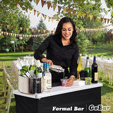 GoBar Portable High-Top Bar Table with Interchangeable Skirts - Ideal for Events and Parties GoPong