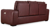 Signature Design by Ashley Alessandro Contemporary Leather Power Reclining Sofa with Adjustable Headrest, Red Signature Design by Ashley