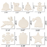 Covacure 100PCS DIY Christmas Crafts - Wooden Christmas Ornaments Unfinished Predrilled Wood Circles for Crafts Centerpieces Holiday Hanging Decorations covacure