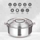 Milton Thermosteel Galaxia Insulated Hotpot Casseroles, Set of 3, Stainless Steel (1000ml, 1500ml, 2500ml) MILTON