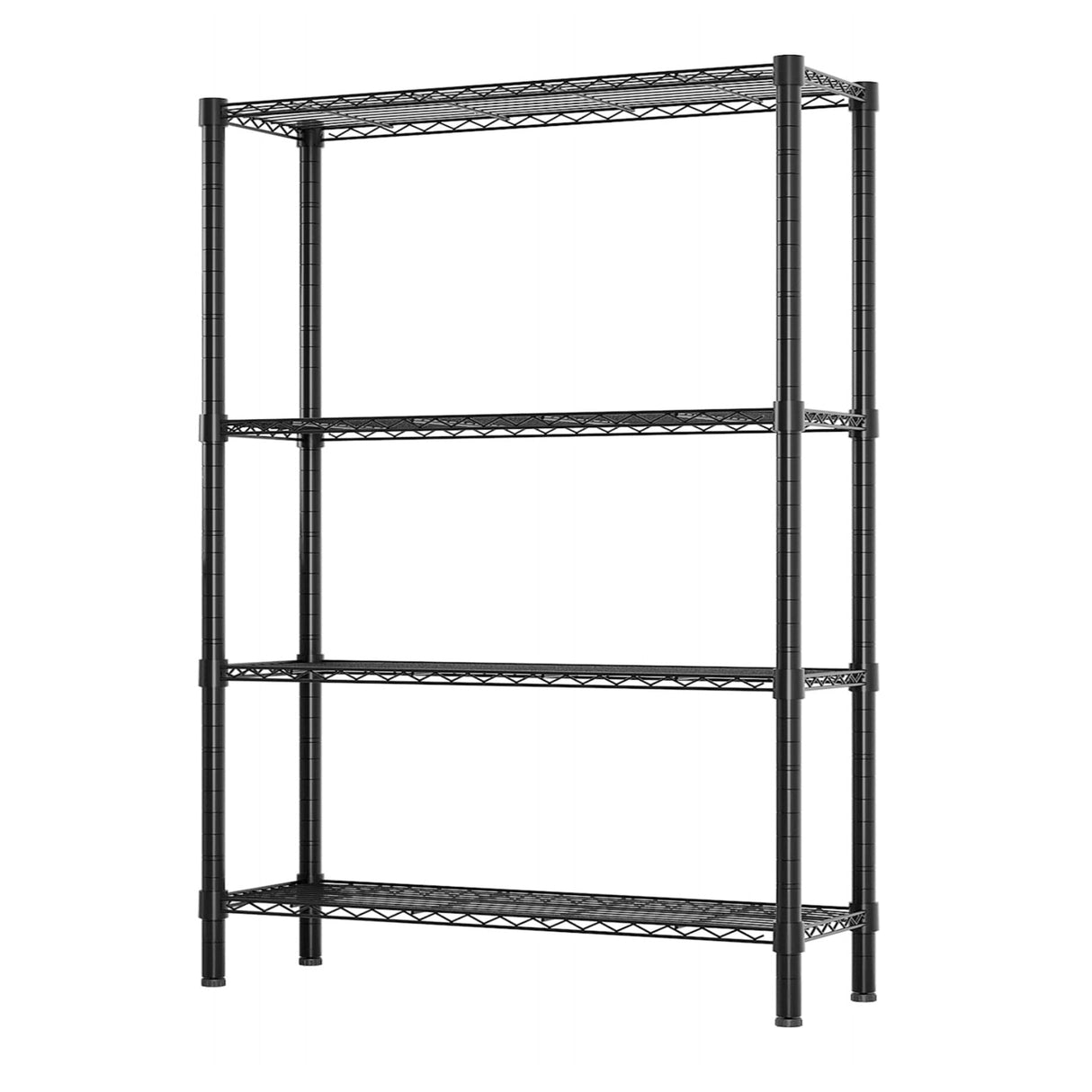 Standing Shelving Units, 36" W x 14" D x 59" H Metal Storage Shelves, Adjustable Carbon Steel Wire Shelving Rack Display Shelf for Garage Bathroom Kitchen Home Office (4-Tiers, Black) SoSo-BanTian1989