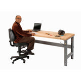 Global Industrial 60"W X 30"D Square Edge Birch Butcher Block Work Bench, 1-3/4" Top - Adjustable Height - Gray Global Industrial