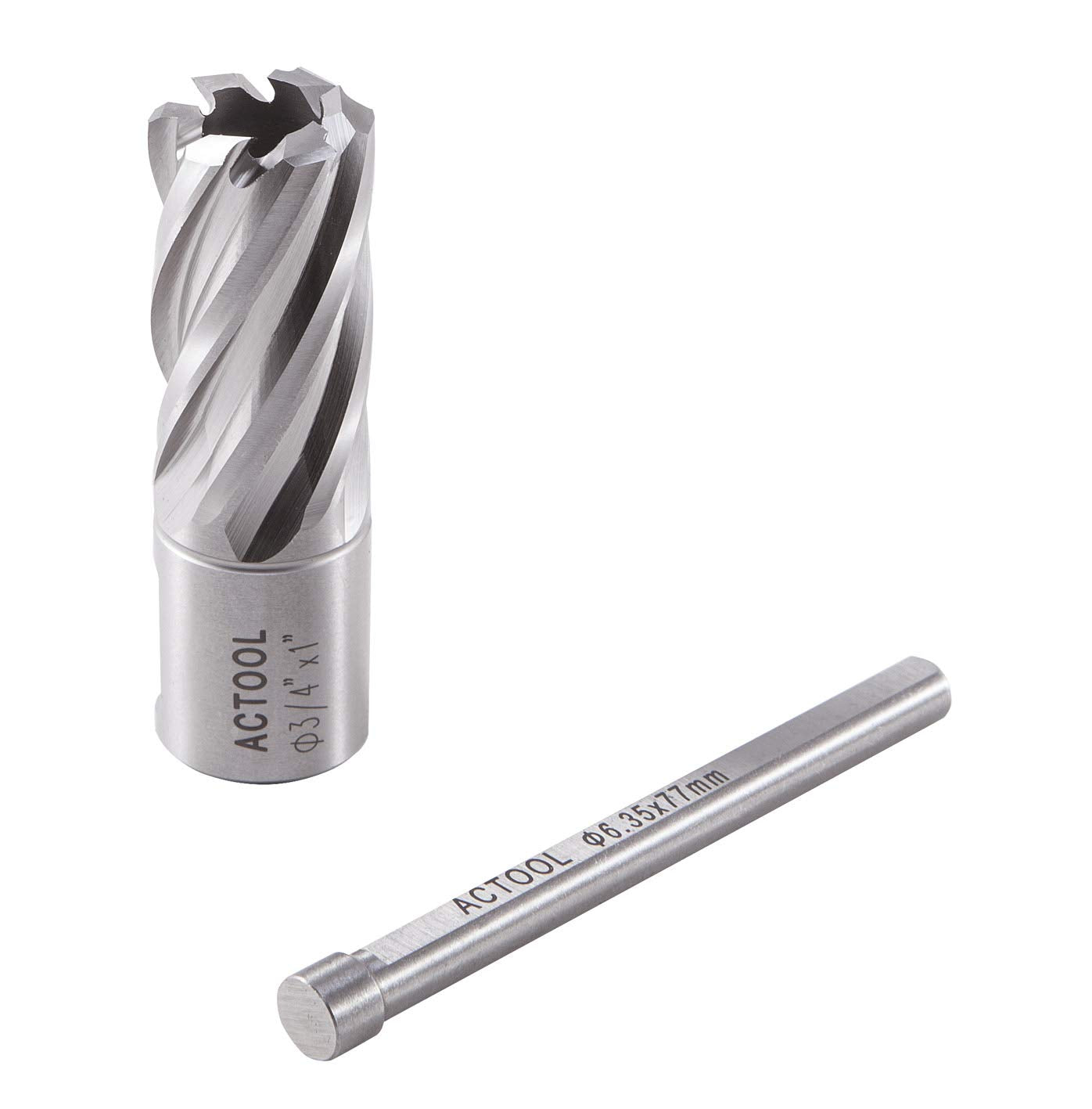 ACTOOL 3/4" Diameter × 1" Depth of Cut HSS ANNULAR Cutter with 3/4'' Weldon Shank - WoodArtSupply