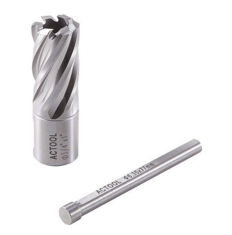 ACTOOL 3/4" Diameter × 1" Depth of Cut HSS ANNULAR Cutter with 3/4'' Weldon Shank ACTOOL