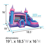 TentandTable Inflatable Bounce House Water Slide for Kids 5-12 Large, Commercial Grade Bouncy Castle for Adults, Jump House, Includes Electric Air Blower, 19' L x 18.5' W x 16' H, Pink Modular TentandTable
