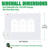 Acepic 3Pcs Instant Canopy Tent Sidewalls for 10x10 Pop-Up Canopy, Garden Gazebo, 210D Oxford Fabric Waterproof, White (Tent NOT Included) Acepic