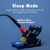 WEP 938BD-I Soldering Iron Station Hot Air Rework Station 2-IN-1 with LCD Display, PID Control, Hot Air Start/Stop, Sleep Mode, 3 Extra Nozzles, 5 Extra Soldering Tips, Solder Wire WEP