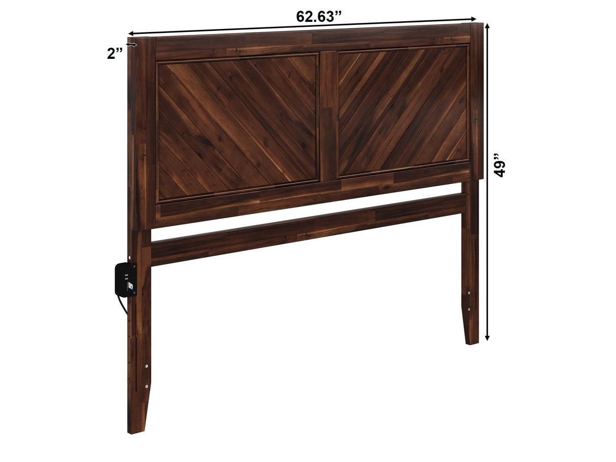 AFI Canyon Queen Solid Wood Rustic Farmhouse Headboard, Barnwood AFI