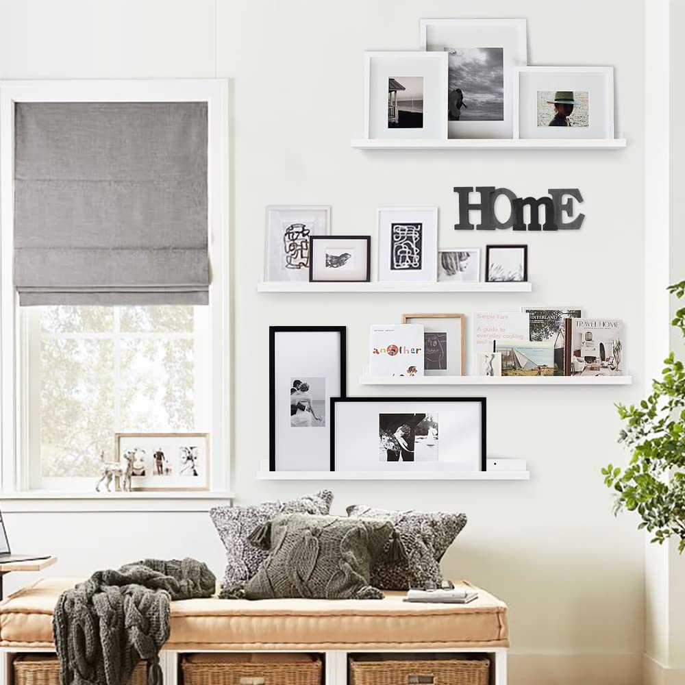 Forbena 36-Inch White Floating Shelves Set of 4 – Versatile Wall Storage for Kids' Rooms and Living Spaces Forbena