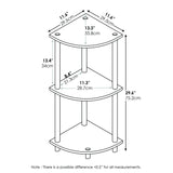 Furinno TURN-N-TUBE Corner Shelf, 3-Tier Corner Bookshelf, Display Storage Shelves with Open Shelves, for Organization and Storage, Living Room, Home Office, Garage, Amber Pine Furinno