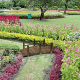 Outsunny Fir Wood Garden Bridge Arc Walkway with Side Railings for Backyards, Gardens, and Streams, Stained Wood, 60" x 26.5" x 19" Outsunny