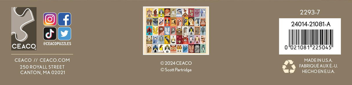 Ceaco – Bird Geometric - 300 Piece Jigsaw Space Saver Puzzle – Puzzles for Smaller Spaces and Surfaces Ceaco
