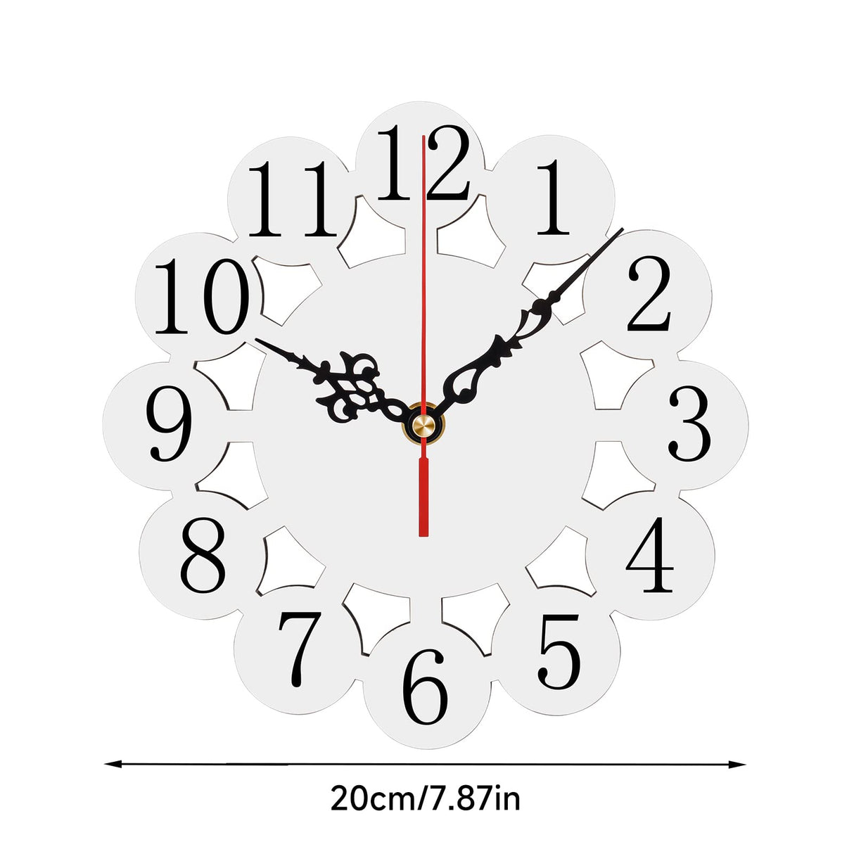 Valyria Sublimation Blanks Wall Clock, 7.9" Round Sublimation Wall Clocks Silent Non-Ticking Easy to Read Battery Operated Decorative Wall Clock for Home Kitchen Office School Hotel Valyria