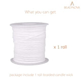 BEADNOVA Braided Candle Wick Spool 200 ft Cotton Roll Core Braided Wick for Candle Making and DIY (61m/67yard/200 Foot) BEADNOVA