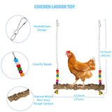 Longer Chain Chicken Toys for Coop Accessories 7PCS, Chicken Swing Ladder Perch roosts, Chicken Xylophone Mirror with Bells Vegetable Fruits Hanging Chicken Feeder for hens Bird Parrot ZLBgons