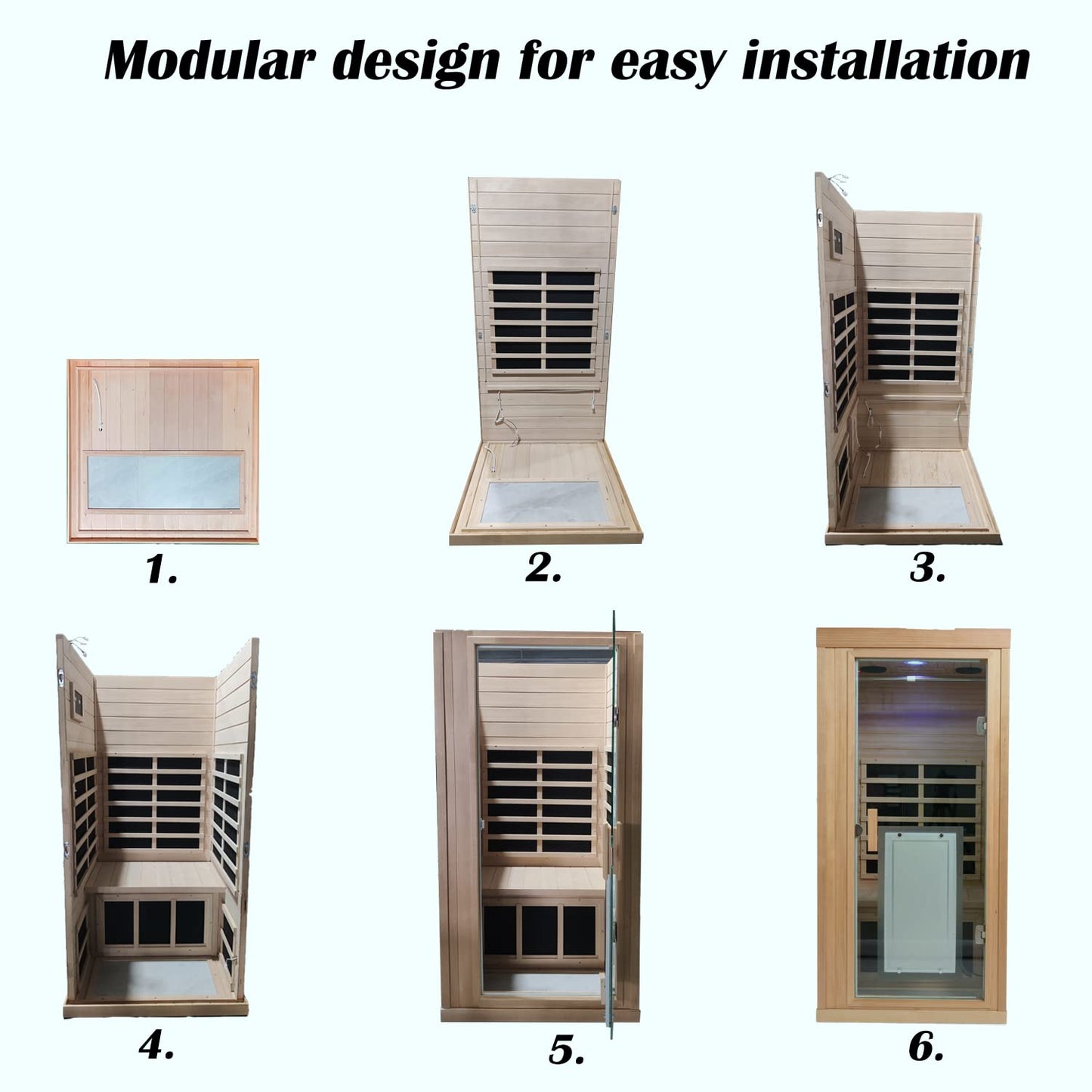 LTCCDSS 1 Person Infrared Sauna, Canadian Hemlock Far Infrared Sauna for Home, 1350W Indoor Saunas, LCD Display, Bluetooth Speakers, 1 LED Reading Lamp