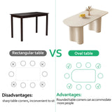 Miuuod 55.1" L Cream White Dining Table with 4 Chairs Space Saving for Small Apartment for 4-6 People Mid-Century Sturdy End Table Leisure Coffee Table Office Living Room Table Set Solid Desk Miuuod