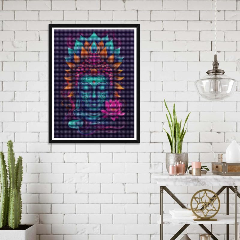 Wergund Diamond Art Painting Buddha, Diamond Art Kits for Adults Religion, Full Drill Crystal Rhinestone Embroidery Cross Stitch Arts Craft Canvas Wall Decor Gift 12x16Inch/30x40 cm-16 Wergund