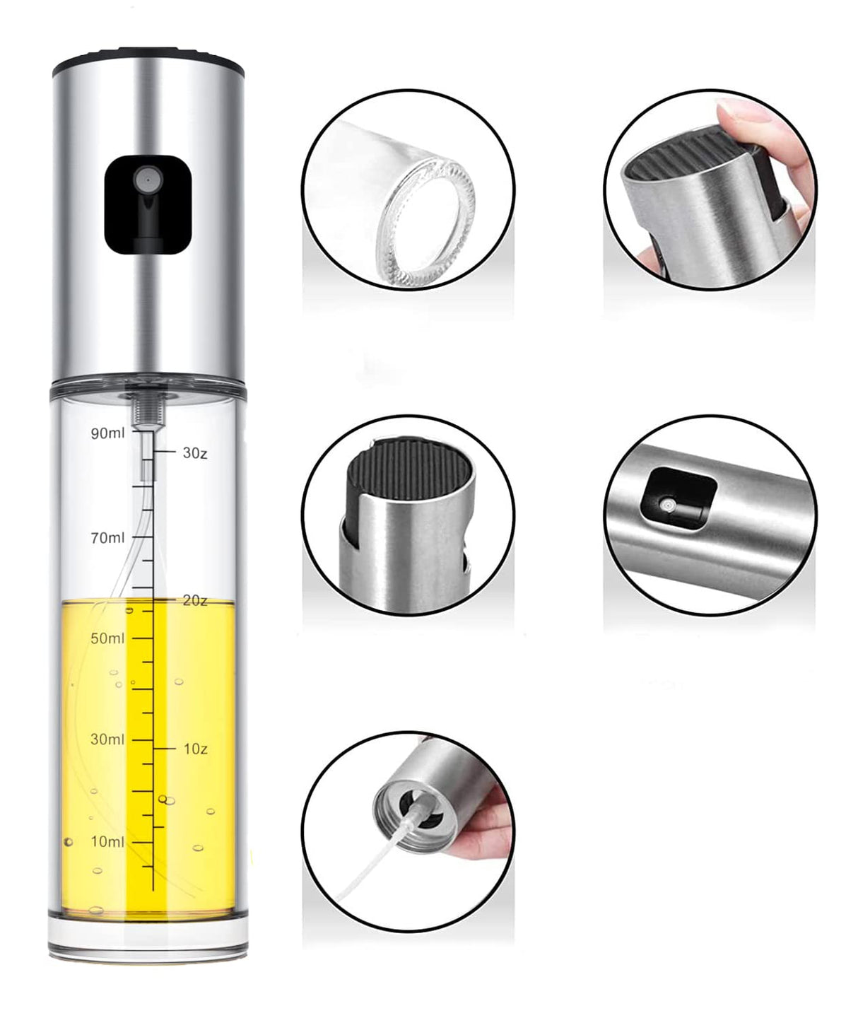 NIKKIER Oil Sprayer for Cooking,100ml Olive Oil Spritzer,Oil Sprayer for Air Fryer, Salad,BBQ,Roasting NIKKIER