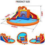 Umbalir 14.2x12.8FT Inflatable Water Park, Giant Slide Bounce House With 2 Long Slides, Thrilling Climbs, Trampoline and Big Splash Pool - 650W Air Blower Included Umbalir