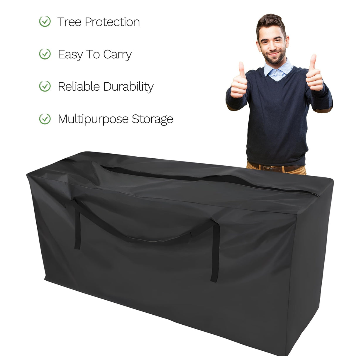 Christmas Tree Storage Bag, For 12 ft Disassembled Holiday Tree, Heavy Duty Xmas Holiday Tree Bag with Durable Handles & Dual Zipper YHNJI