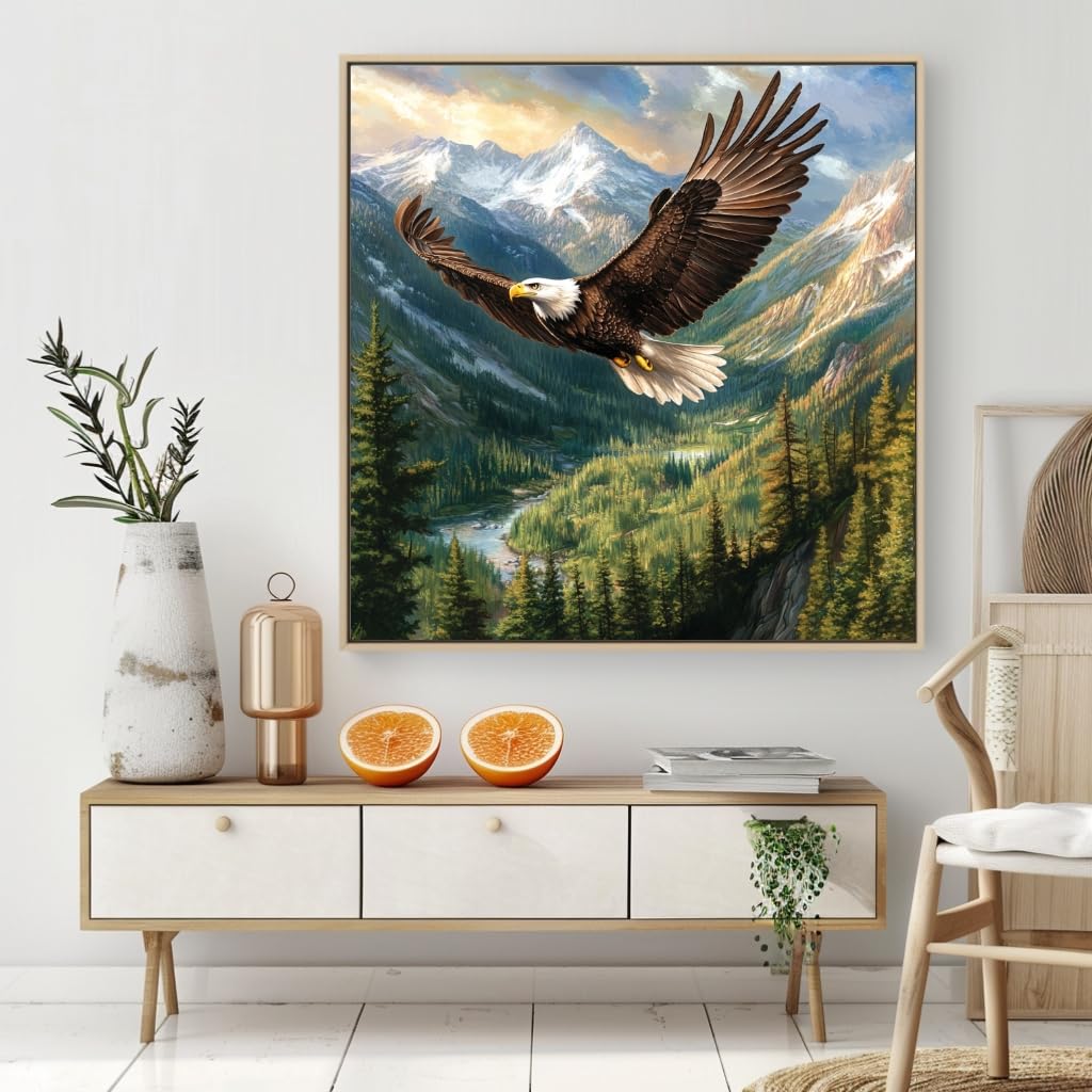 Milila Diamond Painting Kits for Adults Full Drill Round Diamond Art Kits for Beginners for Home Wall Decor 11.8x11.8inch(Eagle) Milila