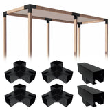 ITeVe.GD 3-Way Pergola Kit,3-Way Right Angle Corner & T-Shape Straight Pergola DIY Brackets for 4x4 (Actual:3.5"x3.5") Lumber for Patio Pergola,Log Cabin Gazebo W/Hardware - 6 Pack ITeVe.GD