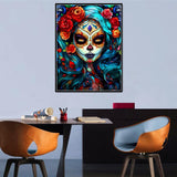 5D Diamond Painting Kit, Enchanted Waterfall Garden with Blue Butterflies, Full Drill Crystal Rhinestone Embroidery Art, Nature Scene (Modern) MMAHD