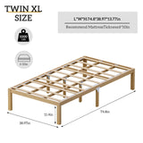 Bamboo Bed Frame Twin Size Wood Platform Bedframe Solid Stable with Non-Slip Slats Support Tall Bed No Box Spring Needed Heavy Duty Easy Assembly Noise Free Nature bambooflow