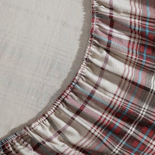 Eddie Bauer - Flannel Sheets Queen Size, Anti-Pilling & Wrinkle Resistant Cotton, Touchably Soft for All-Season Comfort - Bed Sheets with Matching Pillowcases & Fitted Sheet (Montlake Plaid Red) Eddie Bauer