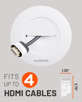 ECHOGEAR TV Cord Hider for Wall Mounted TV - Cable Management Kit Hides TV Wires - Includes 2 Pass Throughs, Locking Brackets, and Hole Saw Drill Attachment (White) ECHOGEAR