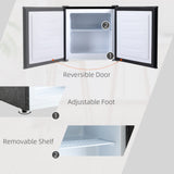 HOMCOM Mini Freezer Countertop, 1.1 Cu.Ft Compact Upright Freezer with Removable Shelves, Reversible Door for Home, Dorm, Apartment and Office, Black HOMCOM