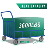 8 Inch Caster Wheels- Heavy Duty Casters, Rubber Wheels with up to 900LB Capacity Per Wheel for Hotel, Hospital and School Carts (2 Pack) Handsammu