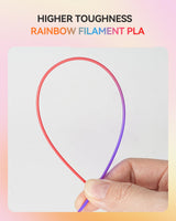 TECBEARS 250G PLA Rainbow Filament, PLA 3D Printer Filament Rainbow, Neatly Wound PLA Bundle, Fast Color Change Each 8 Meters, Dimensional Accuracy +/- 0.02mm, 4 Pack 250g Spool TECBEARS