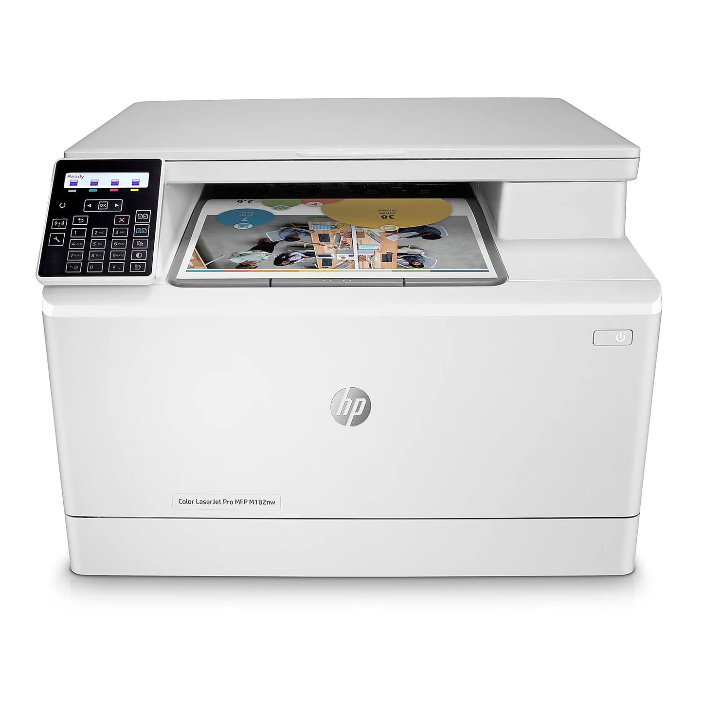 HP Color LaserJet Pro M182nw Wireless All-in-One Laser Printer, Remote Mobile Print, Scan & Copy, Works with Alexa (7KW55A), White