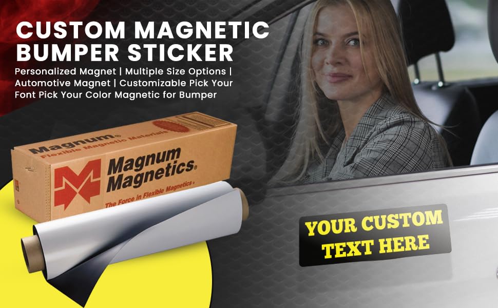 Custom Magnetic Bumper Sticker Customizable Magnet | Personalized Magnet | Multiple Size Options | Automotive Magnet | Customizable Pick Your Font Pick Your Color Magnetic for Bumper ArkWisdom