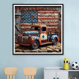 CXYQLC DIY 5D Diamond Painting Kits for Adults Diamond Art American Flag Truck Painting Full Drill Crystal Rhinestone Embroidery Craft Kits for Home Wall Decor Gifts 11.8x11.8inch CXYQLC